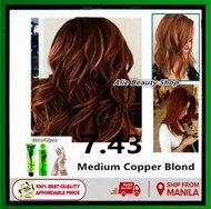 Medium Copper Blond Hair Color with Oxidant ( 7.43 Bremod Hair Color ）
