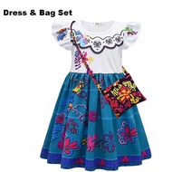 {UU61} Mirabel Encanto Dress Encanto Mirabel Costume For Kids Dress Bag Wig Glasses Set Birthday Cos