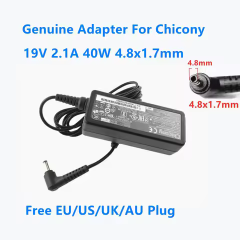 Genuine 19V 2.1A 40W 4.8x1.7mm Chicony A13-040N3A A040R074L CPA09-002A A040R046L Power Supply AC Ada