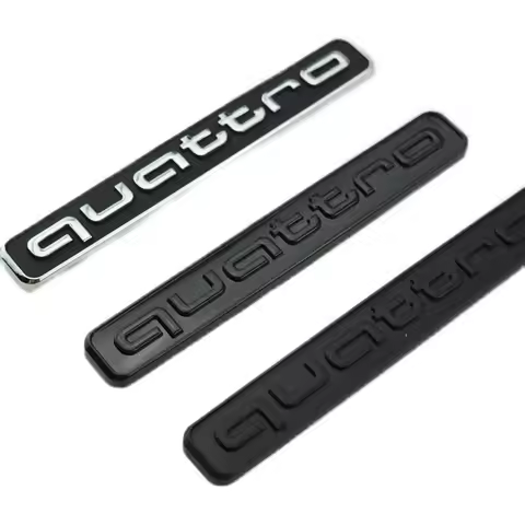 3D ABS Black Logo Quattro Emblem Car Rear Trunk Badge Decal For Audi A1 A2 A3 A4 A5 A6 A7 Q2 Q3 Q5 Q