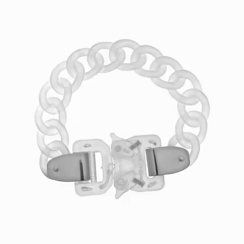 1017 ALYX 9SM Clear Acrylic Bracelet Industrial Functional Style Titanium Metal Safety Clasp Insert 