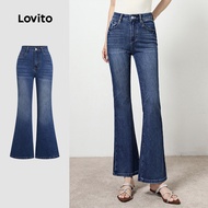 Lovito Casual Jeans Leisure All Seasons Blue Jeans for Women L155AD2022 Lovito Seluar Jeans Kasual S