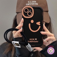 For iPhone 16 16Pro 16Plus 11 12 13Pro Max 14Plus 15Pro XR XS Max 7 8 Plus SE2020 Cartoon Phone Wink