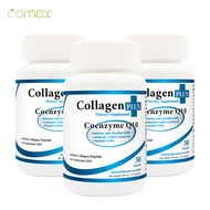 [แพ็ค 3 ขวด] คอลลาเจน Q10 โคเอนไซม์ คิวเท็น โคเม็กซ์ Collagen plus Coenzyme Q10 Comex คอลลาเจนแท้