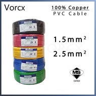 [SIRIM] Million PVC Insulated Cable Full Copper 1.5mm / 2.5mm 90m