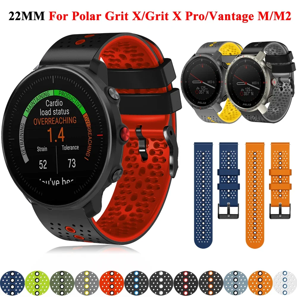 22mm Sport Silicone Straps For POLAR Grit X/Pro Vantage M/M2 Watchband Replace COROS APEX Pro/46mm Smartwatch Bracelet Wristband