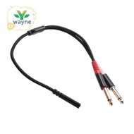 3.5mm to Dual 6.5mm Adapter 3.5mm Audio Aux Cable Double 6.35 1/4 inch Mono to Stereo 1/8 inch 3.5mm