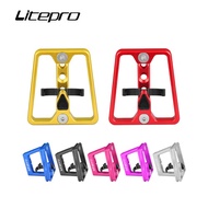 Litepro Fnhon Folding Bicycle 3 Holes Pig Nose Front Carrier Dual Hook Mounting Holder Mini Bag Mount Adapter For Dahon Tern Java Crius Bike