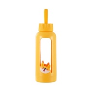 miniso SHIBA GLASS BOTTLE 300ml CUTE GLASS BOTTLE DRINKING BOTTLE