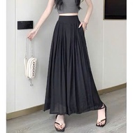 Quần ống rộng đũi vân mây dáng dài giả váy (CÓ BIGSIZE 40- 75KG)  Quần váy cạp cao lưng chun--DTS- M