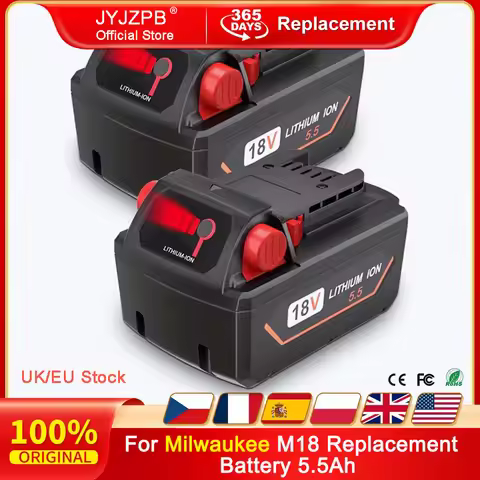 JYJZPB 5.5Ah/6.5Ah M18 Battery for Milwaukee 18V Li-Ion Replacement Battery M18 Battery,2 Pack Compa