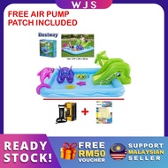 (FREE AIR PUMP &amp; REPAIR PATCH) WJS Original Bestway Slide Pool Fantastic Aquarium Play Center Inflatable Swimming Pool For Kids Paddling Pool Outdoor Swimming Pool Kolam Renang 游泳池 239CM [FREE RM 50 VOUCHER]