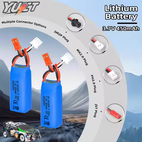 YUCT 7.4V 450mAh 2S 20C LiPo Battery - High-Rate Replacement for WLtoys 1:28 Scale RC Cars (K979, K9