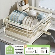 A6- (小號)碗碟瀝水籃 碗碟瀝水架 免安裝餐具瀝水架 濾水籃 附獨立筷子架 碗筷收納 廚具置物架 碗盤架 碗筷瀝水架 臺面碗筷置物架 碗盤架 杯具碗盤水槽架