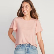 MO Women's Casual T-Shirt Top - Women Flutter Sleeve T-Shirt