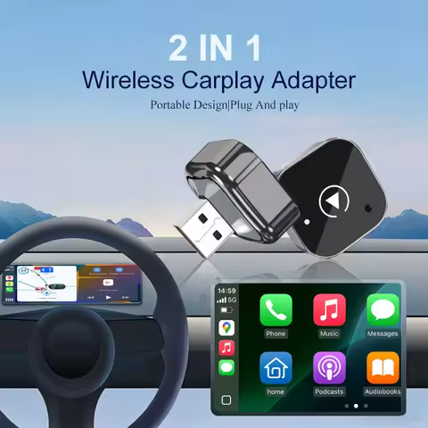 Gallop Sprite 2in1 Wired to Wireless CarPlay Adapter Wireless Android Auto Adapter AI Smart Box For 