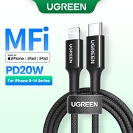 UGREEN USB-C to Lightning Data Cable MFi Certified 480Mbps Data Transfer  Black Suitable for iPhone 14/13/12/iPad/Macbook Pro