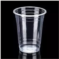 Contents 50Pcs - Starindo PET Cup 14oz Flat Glass Cup 14oz Coffee Tea Juice Clear Plastic Cup