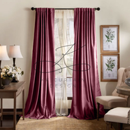 G7 - Ready-Made 85% Blackout Curtain WINE RED, Langsir Siap Jahit. LANGSIR KAIN TEBAL! (HOOK/RING )