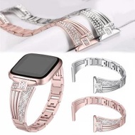 屯京 - 玫瑰金 扇形鑲鑽錶帶 智慧手環鋅合金帶 鑲鑽鋼帶 適用於fitbit versa