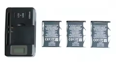 3x 890mAh BL-5B Replacement Battery + LCD Charger For Nokia For Nokia 6070/6080/6120/6120C/6121C/726