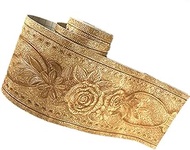 Taamall Simplemuji Self Adhesive 5 Meters Gold Peony 3D Peel and Stick Waterproof Wall Border Easy t