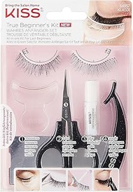 KISS LASH-101 All-In-One False Eyelashes Kit for Beginners with Measuring Tool, Scissors, Lash Glue,
