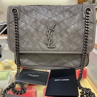 Saint Laurent YSL niki灰色中號