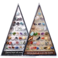 Rock and Mineral Educational Collection 36pcs Geology Gem Kit In A Display Case For Kids Natural Gem