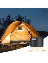 1入裝充電式led露營燈,4合1露營帳篷燈具備照明、風扇、噴霧、掛鉤,適用於露營、遠足、颶風等緊急狀況,磁性底座,便攜