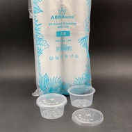 4oz PP Round Container [ 100pcs± ] A4 - Disposable Plastic PP Food Container .
