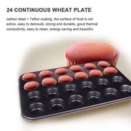 Teflon Baking Tray Cupcake 24-Hole Mini Muffin Black