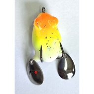 Kagawa Umpan Pancing Kodok tomang gabus double spiner 35cm 4gr Soft bait