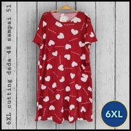 (6XL Dress) Dress Tidur Plus Size 6XL / Ladies Sleeping Dress Big Size / Plus Size Nightdress Sleep