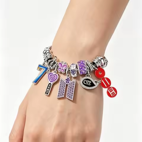 2026 New Cartoon BT21 Group Whale OT7ARMY Bead Bracelet Fan Merchandise
