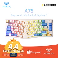 AULA LEOBOG A75 Ergonomic Keyboard 83 keys Wired/2.4G/BT RGB Hot-swap with knob, Joystick Controls M