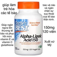 [MỸ] Viên Alpha-lipoic acid (ALA) 150mg 120 viên Doctor’s Best làm trẻ hóa các tế bào phục hồi vitam
