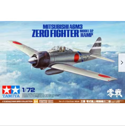 Tamiya 60784 1/72 Mitsubishi A6M3 Type 0 Model 32 Zero Fighter(Hamp)Kit