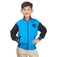 Jaket Anak Laki-Laki HJS 962 Warna Biru Kombinasi Bahan FLEECE J Seven