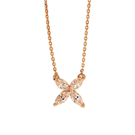 [ RM99 ONLY ] CELOVIS Ixora Flower with Cubic Zirconia Pendant Chain Necklace ( Rose Gold/ Gold/ Sil