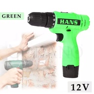 HANS Cordless Driller 12V With Light C/W 1 Rechargeable Lithium Battery