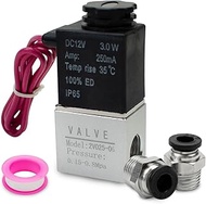 1 Pcs Electric Pneumatic Magnetoid Valve 2V025-06-DC24V 2 Way 2 Position BSP 1/8 with 2 Pcs PC6-01 a