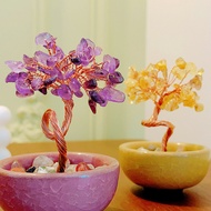 Cornucopia Crystal Fortune Lucky Tree Tea Cup Base Crystal Tree Ornaments Crystal Tree of Life Creat