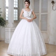 Gaun pengantin preloved sz XL hanya 1x pakai kondisi bagus putih 