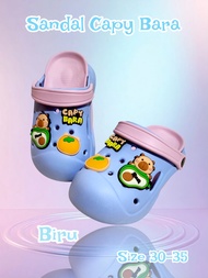 Sandal Sepatu Jibbitz Capy Bara Sendal Baim anak Perempuan dan Laki-Laki usia 7th - 12tahun