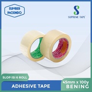 Lakban / Isolasi Supreme Merah 45mm x 100y - Bening - **6 ROLL**
