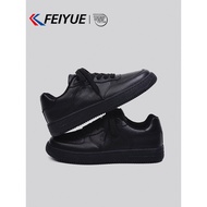 Feiyue Women's Black Sneakers - Thick Soles, Breathable Design, Perfect for Spring/Summer