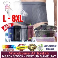 VIRENE【4pcs Perpack】Breathable Men Man Bamboo Fiber Cotton Underwear Boxer Brief Seluar Dalam Lelaki