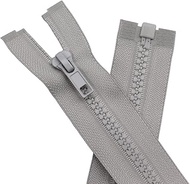 YaHoGa Pack of 2 78 cm Zip Plastic 5 mm Separable Zip for Jackets Grey