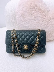 Sold (尖沙咀門市💖) Chanel classic flap medium cf 25 black 黑金荔枝牛皮
